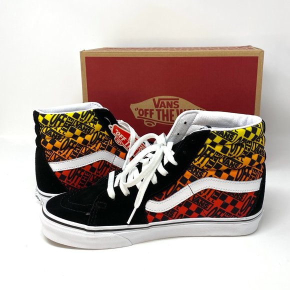 VANS Sk8-HI Logo Flame Suede Canvas Black Skate Shoes Women's Size VN0A4U3C2N5 - Picture 6 of 9